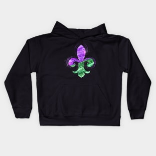 Painted Fleur De Lis ( Mardi gras fleur de lys ) Kids Hoodie